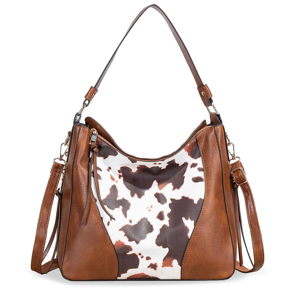 PALAY Fashion Shoulder Bag Tote Bag Women Crossbody Bag Hand Bag Vintage Spot Print Patch Tote Bag Brown Soft PU Leather Shoulder Bag Large Casual Bag Day Bag Travel Shoulder Bag, 31x13x29cm PALAY Fashion Shoulder Bag Tote Bag Women Crossbody Bag Hand Bag Vintage Spot Print Patch Tote Bag Brown Soft PU Leather Shoulder Bag Large Casual Bag Day Bag Travel Shoulder Bag, 31x13x29cm